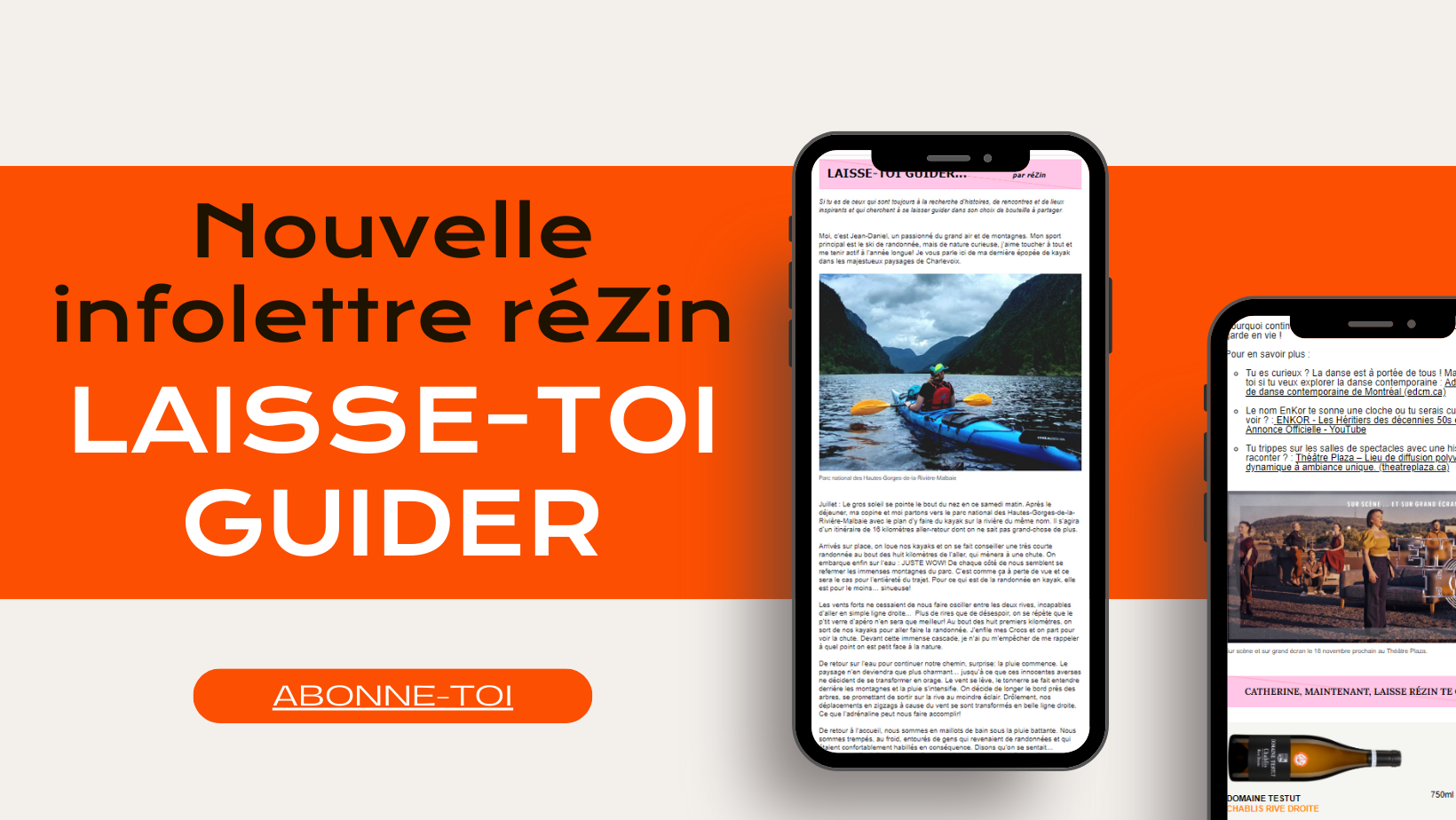 Abonne-toi à la nouvelle infolettre réZin Laisse-toi guider